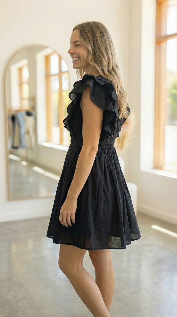 The Midnight Drama Ruffle Dress